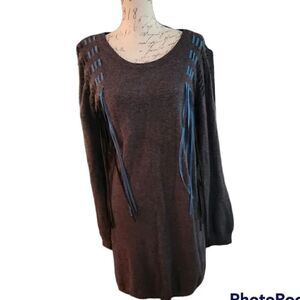 Love Riche Fringe Long Sleeve Dress
